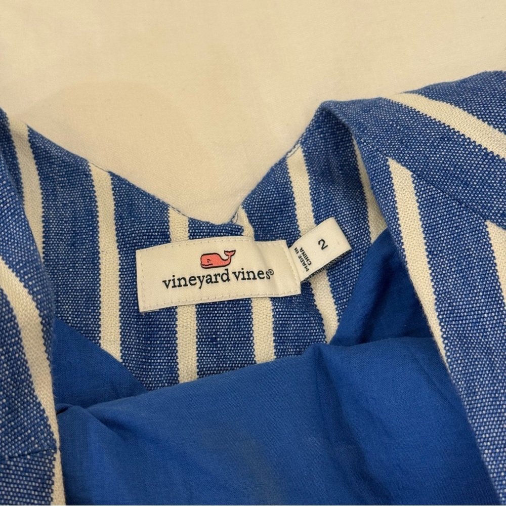 Vineyard Vines Blue and White Fit and Flare Mini Dress - Picture 3 of 6